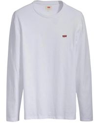 Levi's - Tops ,Wit ,Katoen Original Housemark Lange Mouw T-Shirt - Lyst