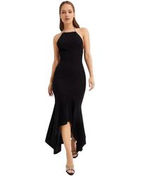 Alexandre Vauthier - Lange Viscose Jurk Met Strasskoord - Lyst