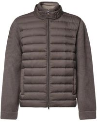 Herno - Jassen ,Bruin ,Wol Wool-Mix Puffer Jacket - Lyst