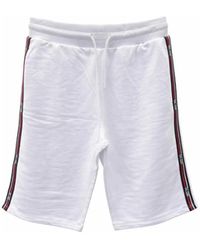 Gcds - Korte Broeken ,Wit ,Katoen Logo Tape Sweatshorts - Lyst