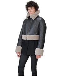 VESPUCCI by VSP - Anthrazit Shearling Jacke - Lyst