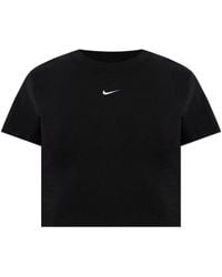 Nike - Fitness ,Zwart ,Katoen Sportswear Chill Knit Cropped T-Shirt - Lyst
