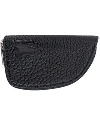 Burberry - Accessoires ,Zwart ,Leer Leren Portemonnee Met Rits En Kaarthouder - Lyst