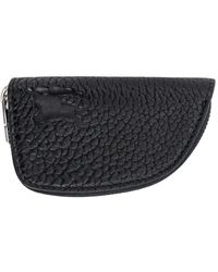 Burberry - Accessoires ,Zwart ,Leer Leren Portemonnee Met Rits En Kaarthouder - Lyst