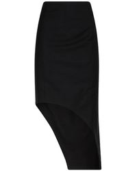 Givenchy - Rokken ,Zwart ,Wol Zwarte Asymmetrische Rok - Lyst