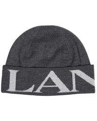 Lanvin - Woll-logo-hut für frauen - Lyst