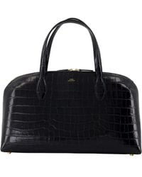 TOTEME - Schwarze Leder-Shopper-Tasche Mit Krokoprägung - Lyst