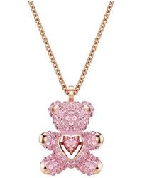 Swarovski - Accessoires ,Roze Teddy Hanger Beer Roze Roségoud - Lyst