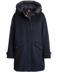 Parajumpers - Marineblauwe Petunia Jas Met Wollen Mix - Lyst