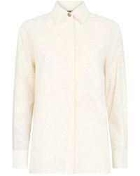 Roberto Cavalli - Overhemden ,Katoen Python Print Overhemd Met Lange Mouwen - Lyst