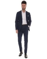 Paoloni - Slim fit anzug mit 2 knöpfen und seitenschlitzen - Lyst