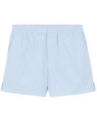 Ami Paris - Korte Broeken ,Blauw ,Katoen Cotton Elasticated Shorts - Lyst