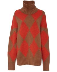 La DoubleJ - Truien & Vesten ,Veelkleurig ,Polyester Klassieke Argyle Trui - Lyst
