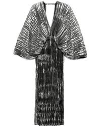 L'idée - Gunmetal grey v-ausschnitt kleid mit seitenschlitz l'idée - Lyst