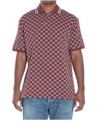 Gucci - Rode Jacquard Gg Patroon Poloshirt - Lyst