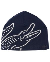 Lacoste - Jacquard wollmütze - Lyst