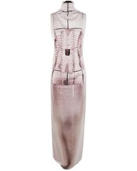 Jean Paul Gaultier - Trompe L'Oeil Draped Long Dress - Lyst