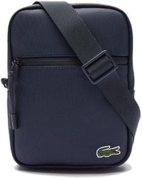 Lacoste - Tassen ,Blauw ,Polyester Canvas Schoudertas Voor Kinderen Met Rits - Lyst