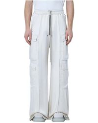 Rick Owens - Satin Cargo Hose Mit Kordelzug - Lyst