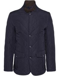 Barbour - Jassen ,Blauw ,Polyester Lutz Quilted Jacket - Lyst
