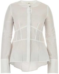 Co. - Overhemden ,Wit ,Witte Poplin Overhemd Klassieke Stijl - Lyst
