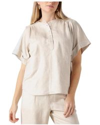 Minus - Overhemden ,Linnen Zand Linnen Blouse - Lyst