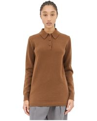 Dries Van Noten - Truien & Vesten ,Bruin ,Wol Wollen Gebreide Polo Trui - Lyst