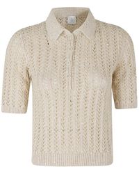 Eleventy - Tops ,Katoen Polo Van Gebreide Stof - Lyst