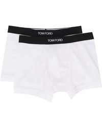 Tom Ford - Ondergoed ,Wit ,Katoen Witte Katoenen Logotailleband Boxershorts - Lyst