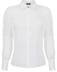 Elisabetta Franchi - Camicia di cotone con punto catena - Lyst