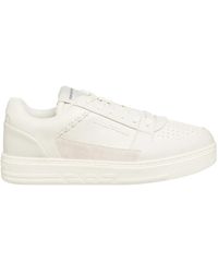 Emporio Armani - Logo lettering sneaker - weißes leder - Lyst