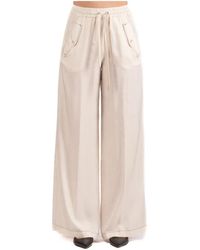 Pinko - Broeken ,Roze ,Polyester Wijde Broek - Lyst