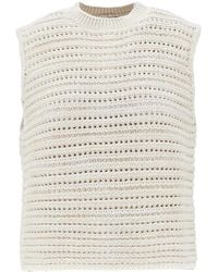 Emporio Armani - Openworked Knit Top - Lyst