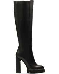 Kazar - Lederstiefel Mit Hohem Absatz Und Plateau - Lyst