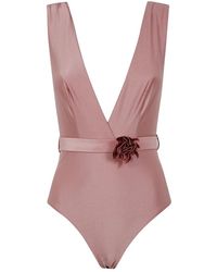 Zimmermann - Badmode ,Roze ,Lucky Plunge Flower 1Pc Badpak - Lyst