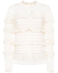 Twinset - Overhemden ,Polyester Elegante Ruche-Detail Top - Lyst