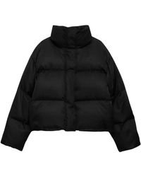 Anine Bing - Schwarze Steppjacke Mit Hohem Kragen - Lyst