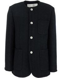 DUNST - Oversized Collarless Tweed Jas - Lyst