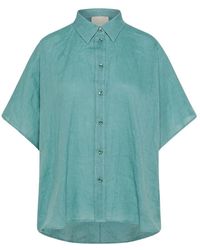 Momoní - Camisa de lino con cuello kimono - Lyst