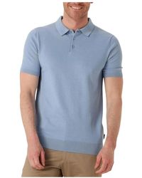 Saint Steve - Tops ,Blauw ,Katoen Blauwe Chris Polo Shirt Veelzijdige Stijl - Lyst