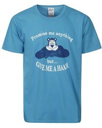 WILD DONKEY - Tops ,Blauw ,Katoen Lichtblauw Katoenen T-Shirt Met Voorkantprint - Lyst