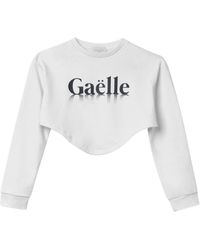 Gaelle Paris - Weißes Baumwoll-Sweatshirt Mit Logo - Lyst