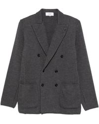 Lardini - Jassen ,Grijs ,Gebreid Double-Breasted Blazer - Lyst