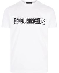 DSquared² - T-shirt e polo in cotone bianco per uomo - Lyst