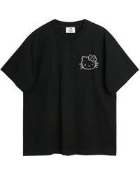 Soulland - Tops ,Zwart ,Katoen Biologisch Katoen Rhinestone T-Shirt - Lyst