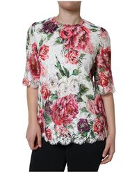 Dolce & Gabbana - Overhemd Gebloemde Kanten Top Tsh86567 - Lyst