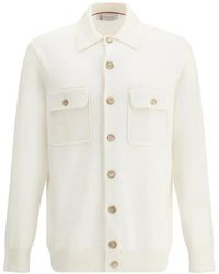 Brunello Cucinelli - Kasjmier Vest Met Geribbelde Kraag - Lyst