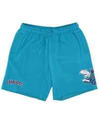 Mitchell & Ness - Korte Broeken ,Blauw ,Katoen Nba Postgame Vintage Logo Fleece Shorts - Lyst