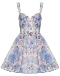 Zimmermann - Kleedjes ,Veelkleurig ,Katoen Rebellion Drape Mini Dress - Lyst
