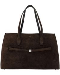 TOTEME - Braune Leder Shopper Tasche Mit Klappe - Lyst